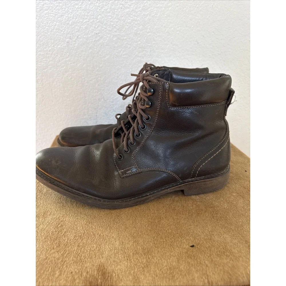 202003 PFBT50 BARRETT MEN SHOE 10 M Dark LEATHER LACE UP BY‎ JOHNSTON & MURPHY